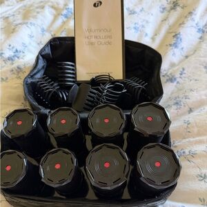 T3 Black Voluminous Hot Rollers Set with Red Accents